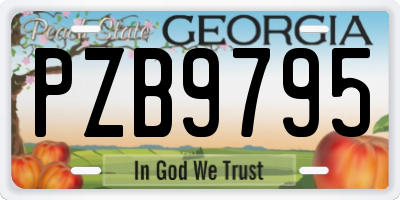 GA license plate PZB9795