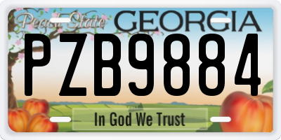 GA license plate PZB9884