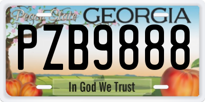 GA license plate PZB9888