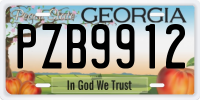 GA license plate PZB9912