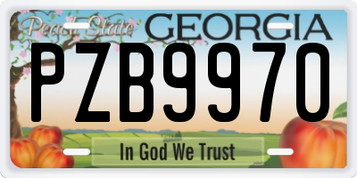 GA license plate PZB9970