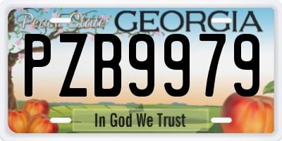 GA license plate PZB9979