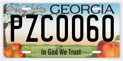 GA license plate PZC0060