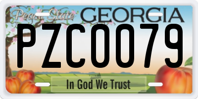 GA license plate PZC0079