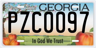 GA license plate PZC0097