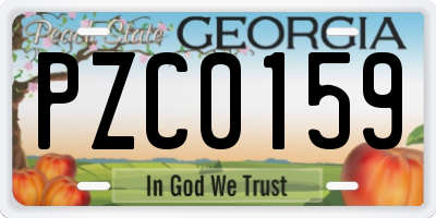 GA license plate PZC0159