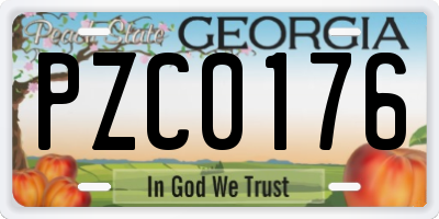 GA license plate PZC0176