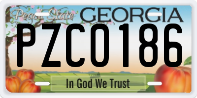 GA license plate PZC0186