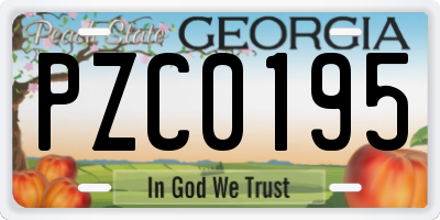 GA license plate PZC0195