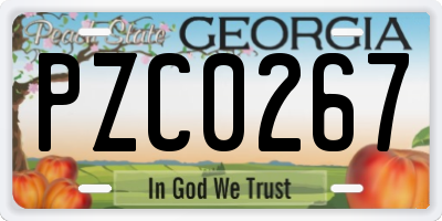 GA license plate PZC0267