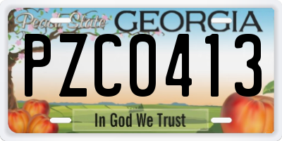 GA license plate PZC0413