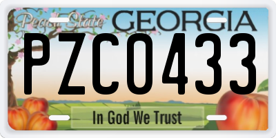 GA license plate PZC0433
