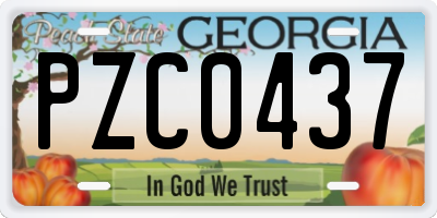 GA license plate PZC0437