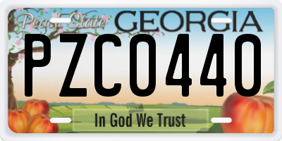 GA license plate PZC0440