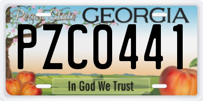 GA license plate PZC0441