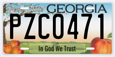 GA license plate PZC0471