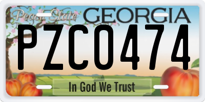 GA license plate PZC0474