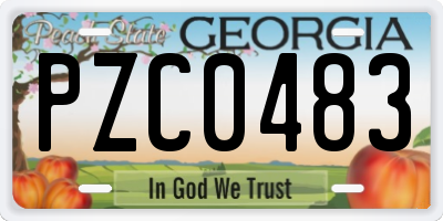 GA license plate PZC0483