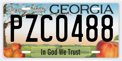GA license plate PZC0488