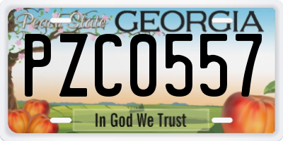 GA license plate PZC0557