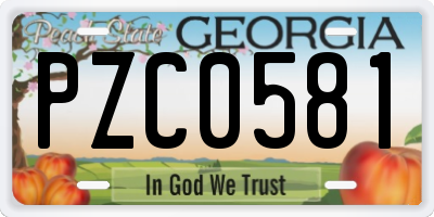 GA license plate PZC0581