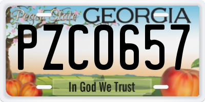 GA license plate PZC0657