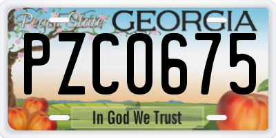 GA license plate PZC0675