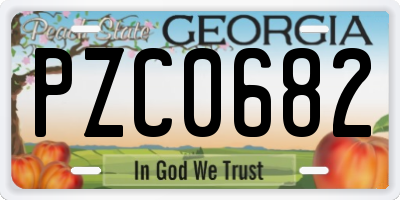 GA license plate PZC0682