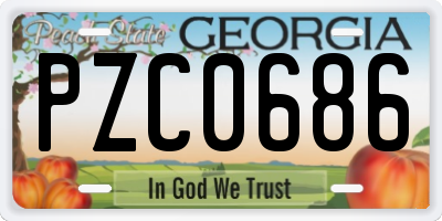 GA license plate PZC0686