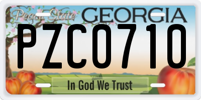 GA license plate PZC0710