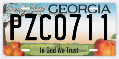 GA license plate PZC0711