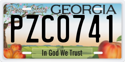 GA license plate PZC0741