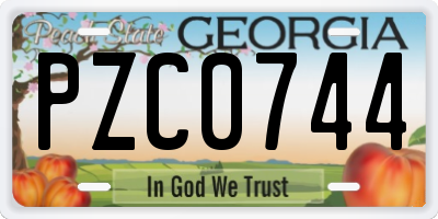GA license plate PZC0744