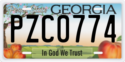 GA license plate PZC0774