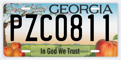 GA license plate PZC0811