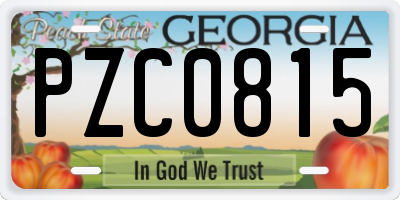 GA license plate PZC0815