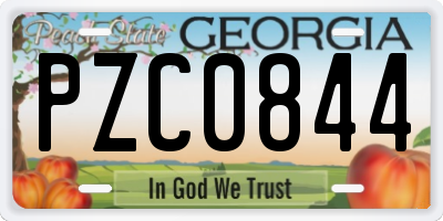 GA license plate PZC0844