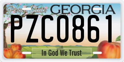 GA license plate PZC0861