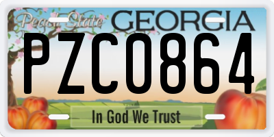 GA license plate PZC0864