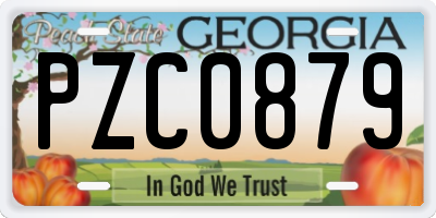 GA license plate PZC0879