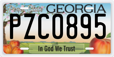 GA license plate PZC0895