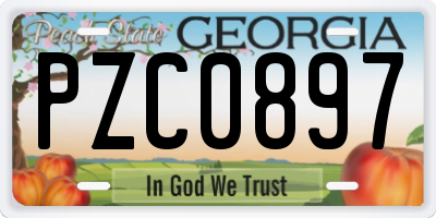 GA license plate PZC0897