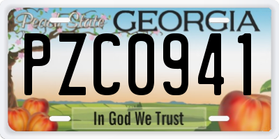GA license plate PZC0941