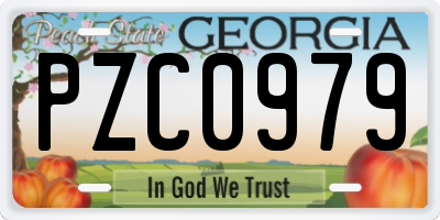 GA license plate PZC0979