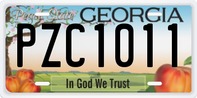 GA license plate PZC1011