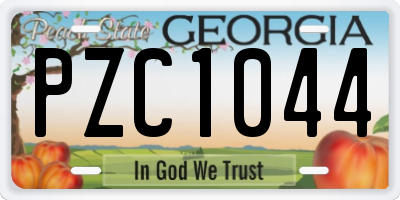 GA license plate PZC1044