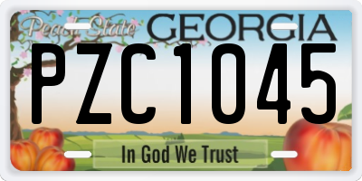 GA license plate PZC1045