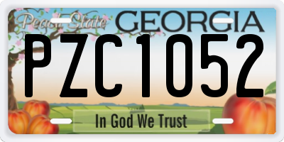 GA license plate PZC1052