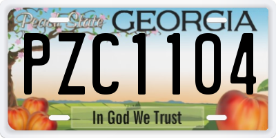 GA license plate PZC1104