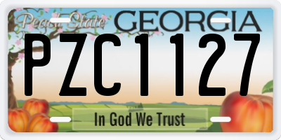 GA license plate PZC1127